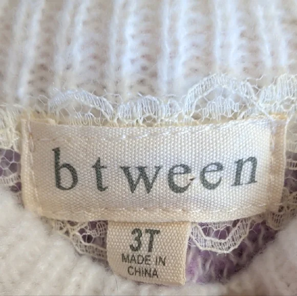 btween Cream Sweater with Pink and Purple Pattern - Picture 5 of 10